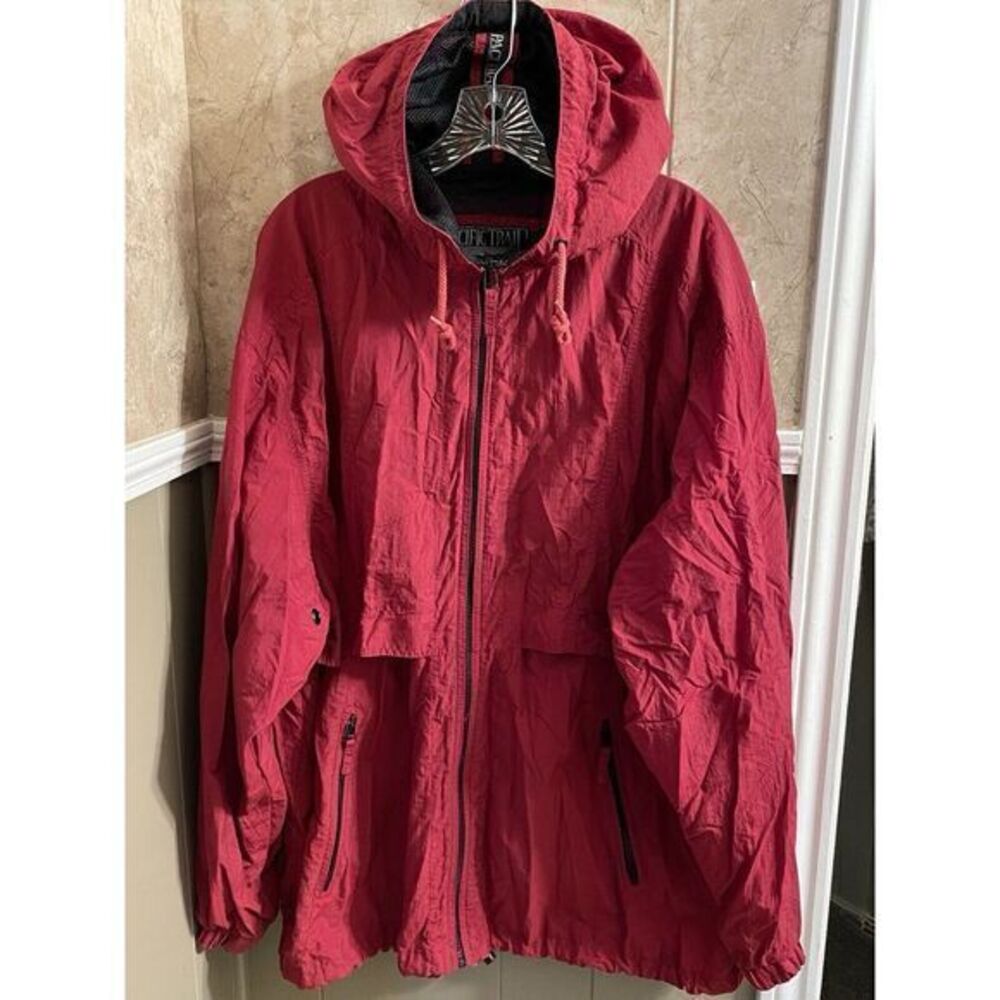 Pacific Trail Mens Mesh Lined Vented‎ Hooded Outdoor Windbreaker Jacket L